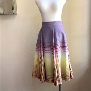 Embroidered Linen Ombré swing skirt by Kenar